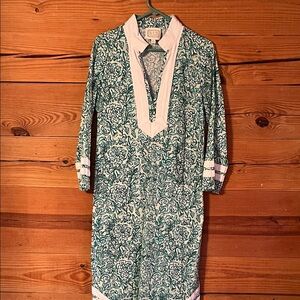 Sail to Sable Green and White Maxi Dress